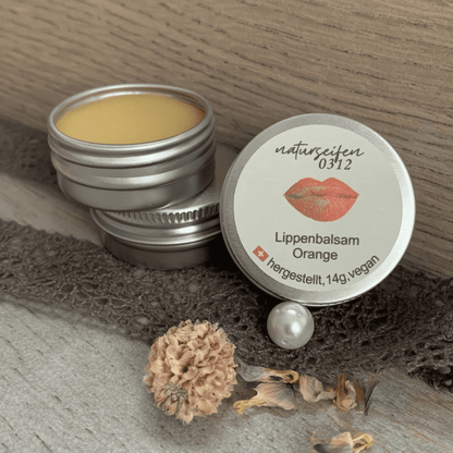 Lippenbalsam Orange, vegan in der Schraubdose